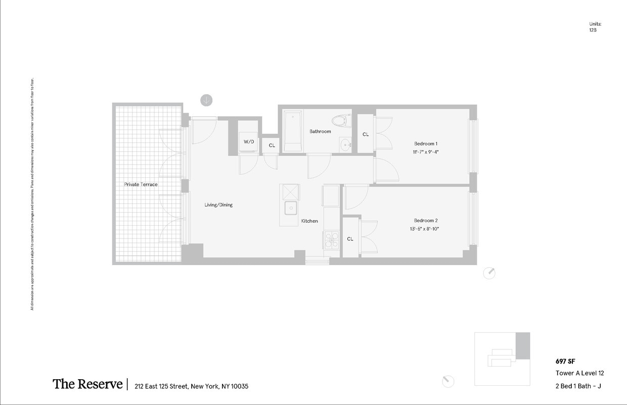 Floor Plan - 2 Bedroom 1 Bathroom F