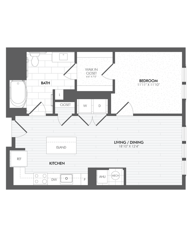 Floor Plan - 1 Bed/1 Bath-A8a