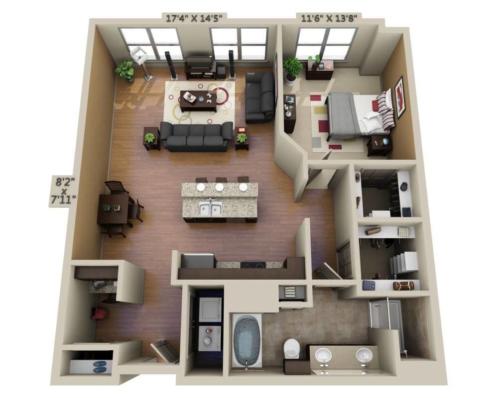 Floor Plan - One Bedroom A1E