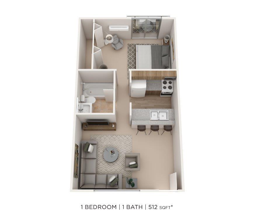 Floor Plan - One Bedroom