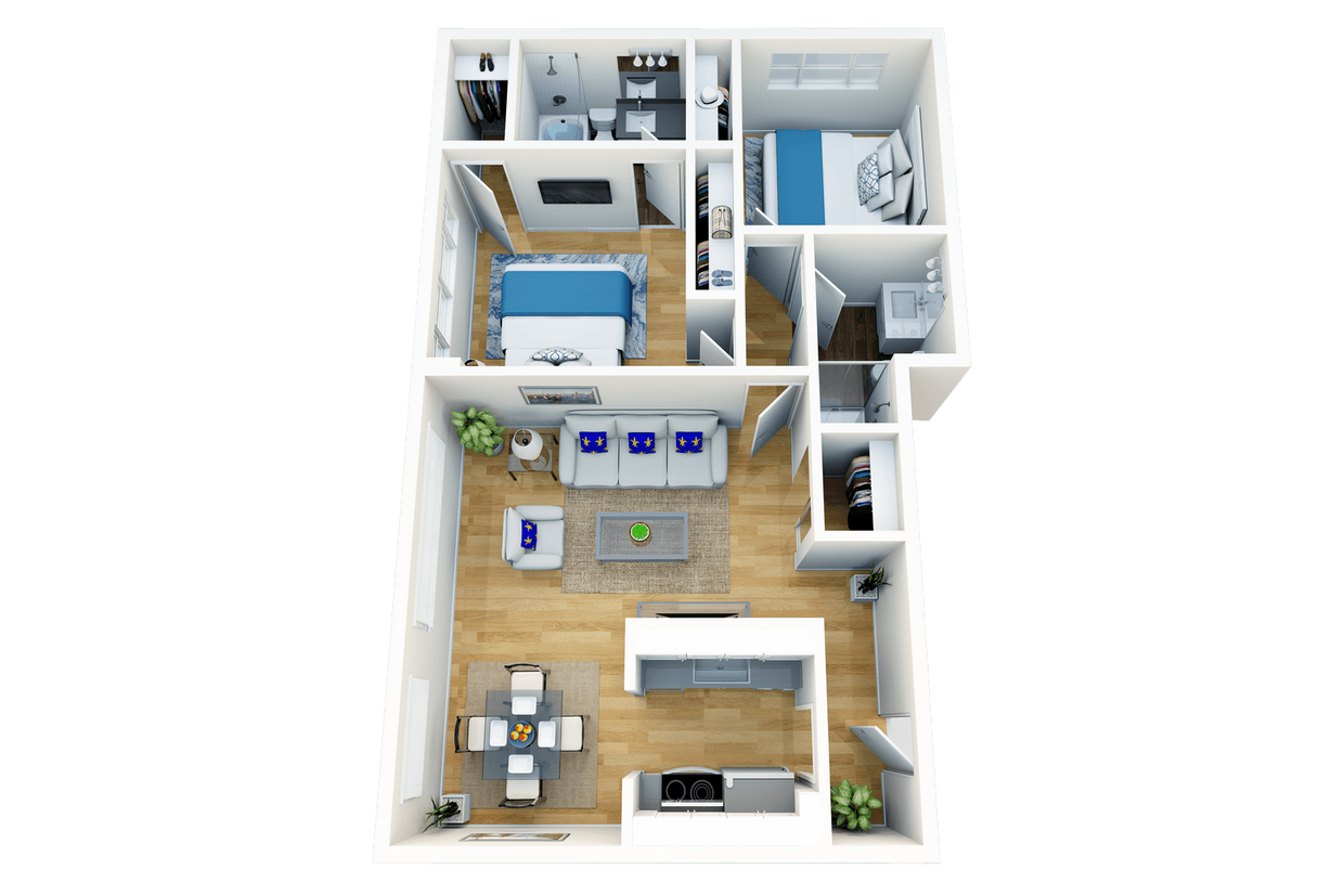 Floor Plan - 2 Bedroom, 2 Bath