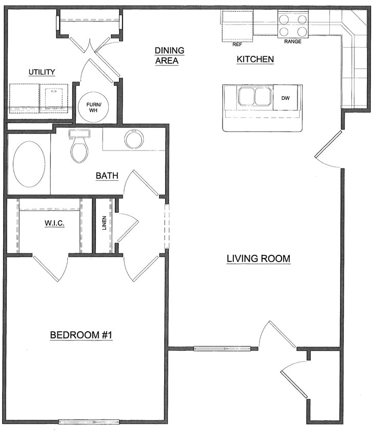 Floor Plan - 1 bedroom apt