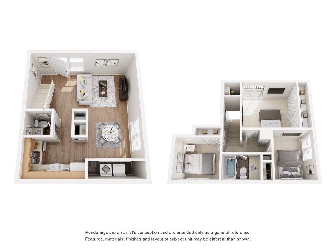 Floor Plan - Three Bedroom, One and Half Bath
