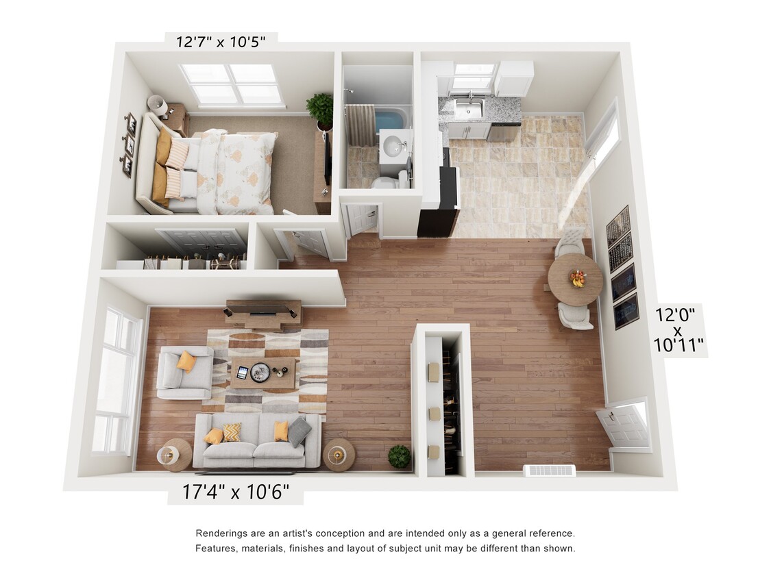 Floor Plan - ONE BEDROOM W/DEN