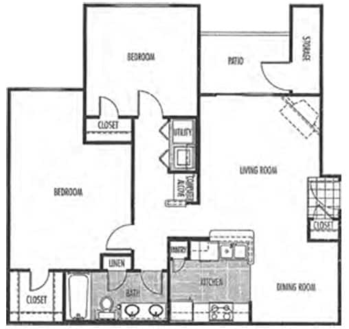 2BR/1BA - The Madrid