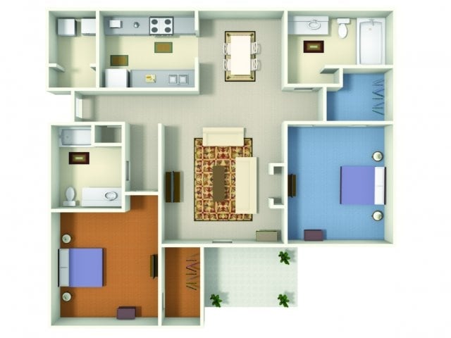 The Carolina (B2) - B2 Carolina - 2 Bedroom, 2 Bathroom