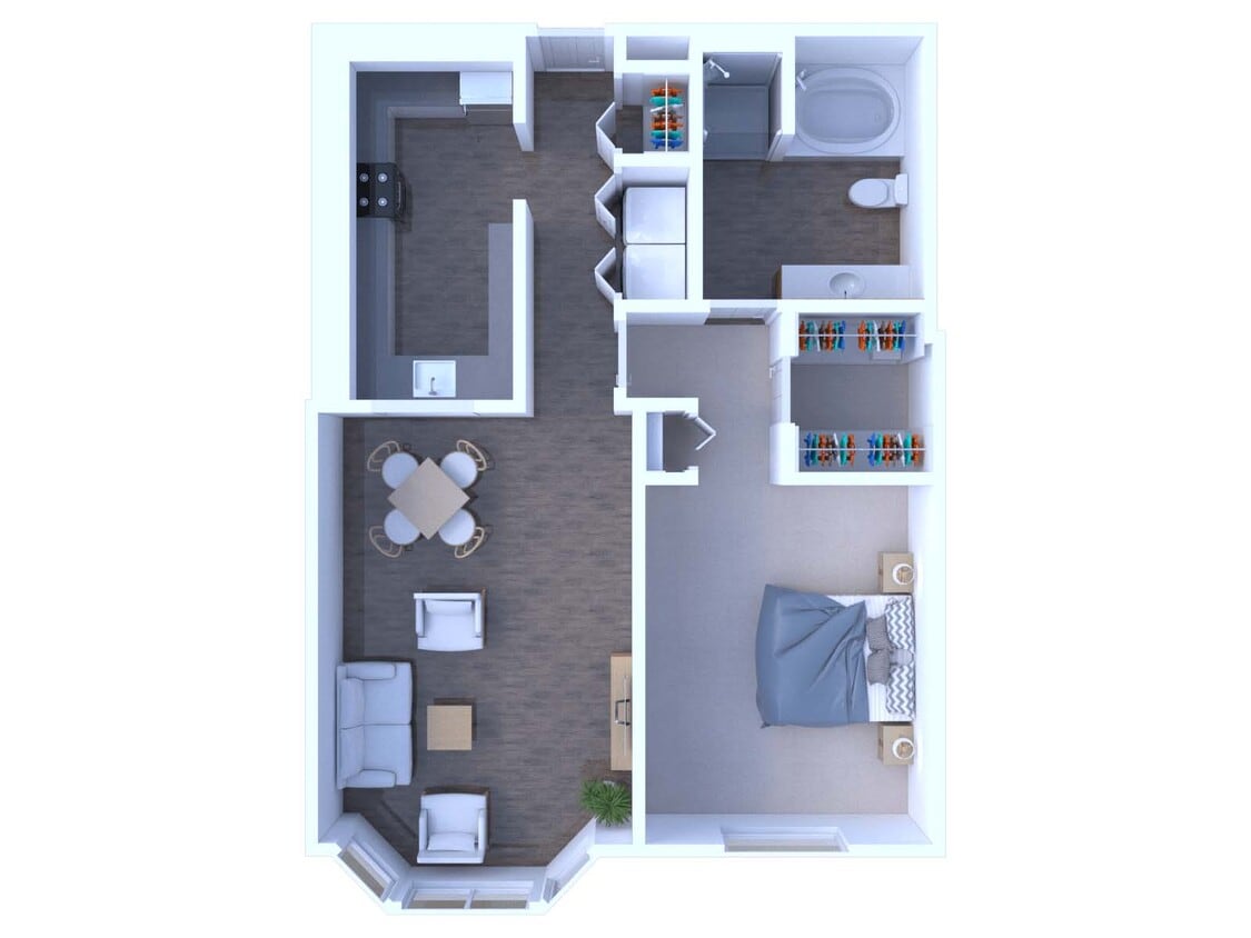 Floor Plan - 1 Bedroom Floor Plan A1R