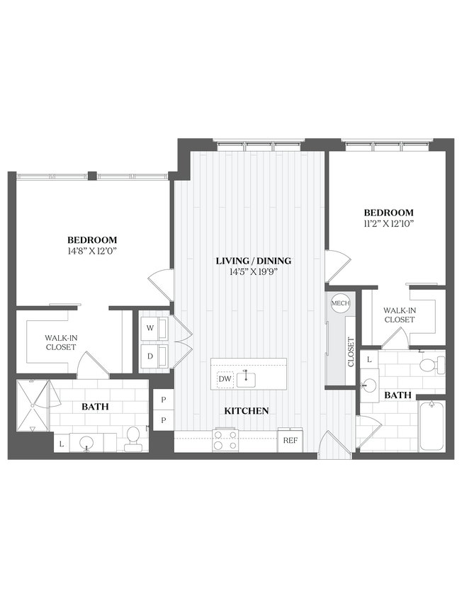 Floor Plan - 2 Bed/2 Bath-B4