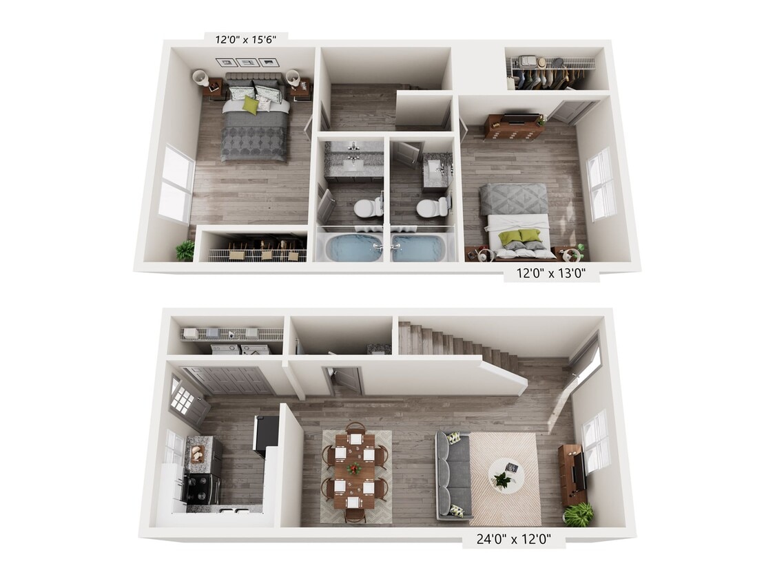 2x2.5 - 2 Bedroom 2.5 Bath T Renovated