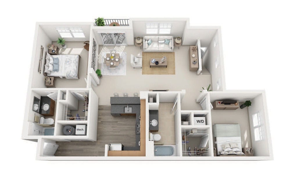 Floor Plan - C4 Two Bedroom Townhouse
