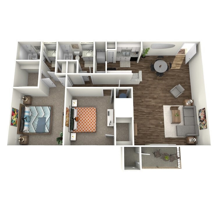 Floor Plan - 2 Bedrooms 2 Baths