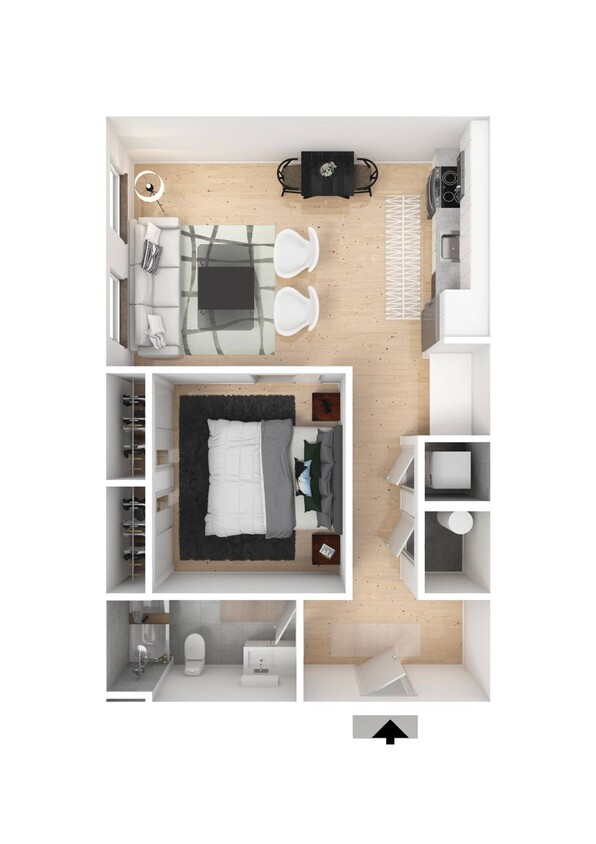 Studio-B2 - Jr. 1 Bedroom-B2