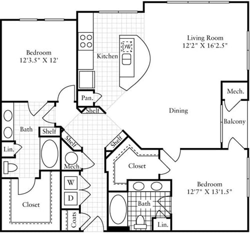 Floor Plan - 2 Bedrooms G