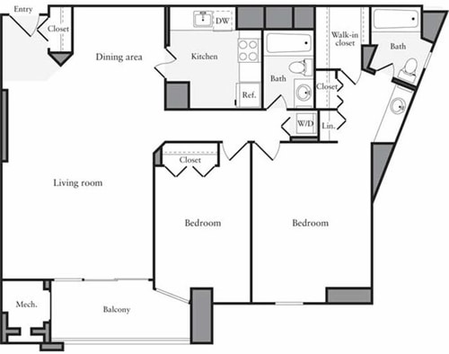 Floor Plan - 2 Bedrooms G