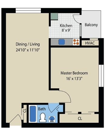 1BR/1BA - 1B1B