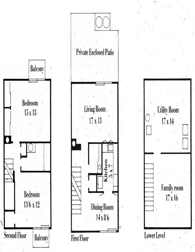 Floor Plan - 2 Bdrm/1 1/2 Bath - Creek