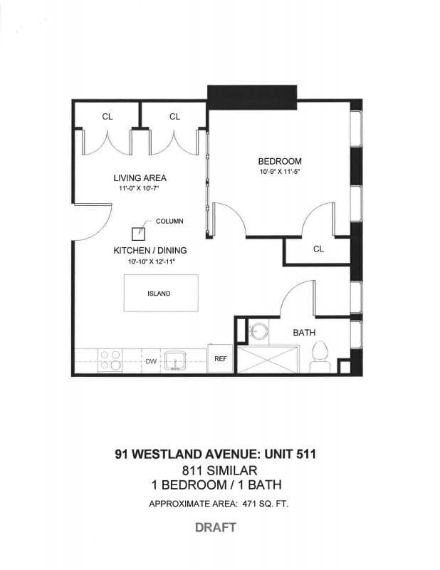 Floor Plan - 91 Westland 1 Bed SM