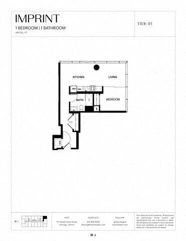Floor Plan - One Bedroom L
