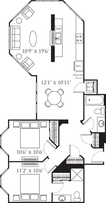 Floor Plan - Two Bedroom I (2A) 