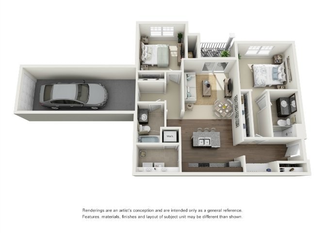 Floor Plan - Alexandra, 2 Bed, 2 Bath, Garage