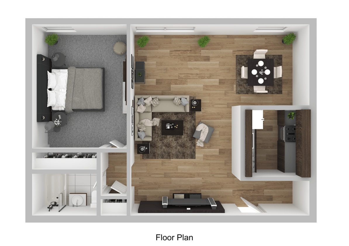 Floor Plan - 1 Bedroom Deluxe