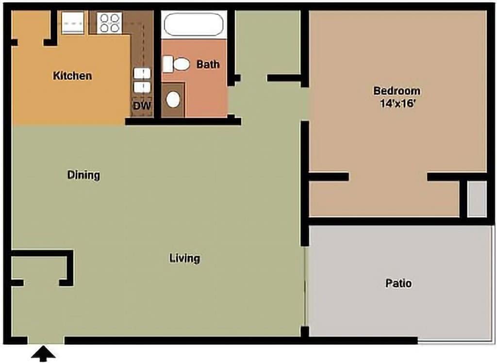 Floor Plan - One Bedroom