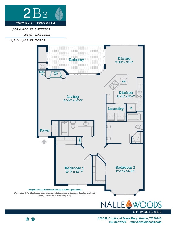 Floor Plan - Two Bedroom Two Bath-2B3