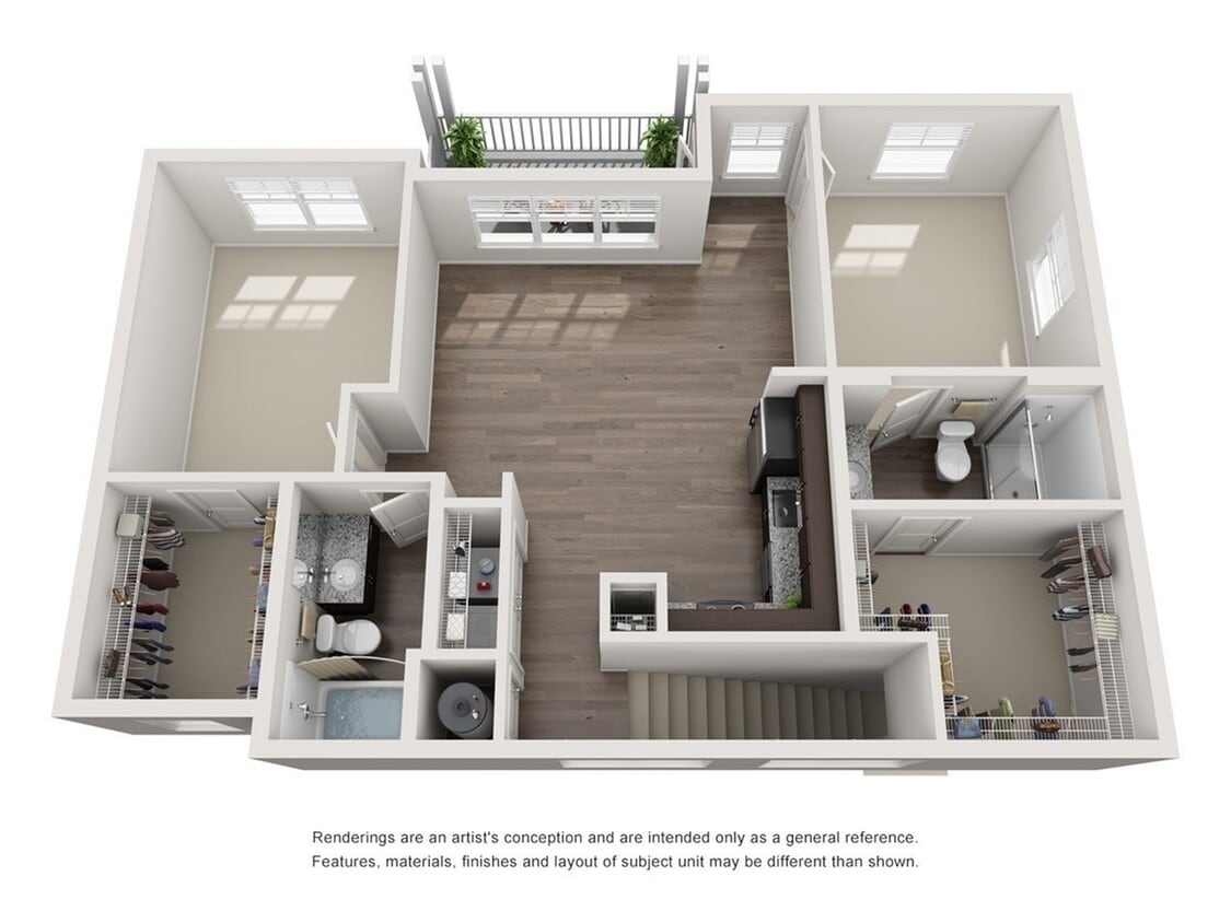 Floor Plan - 2 Bedroom/2Bath-1071 Sq Ft