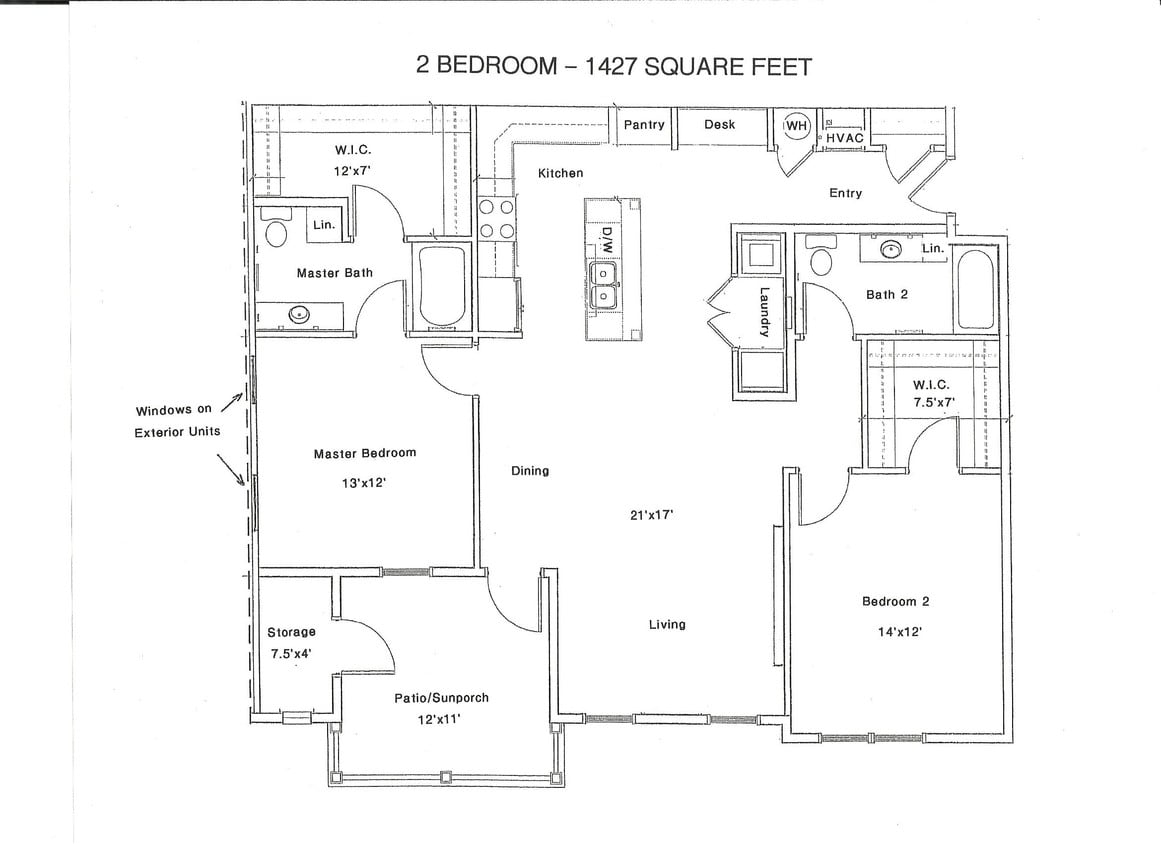 2BR/2BA - 2B/2B - With Patio