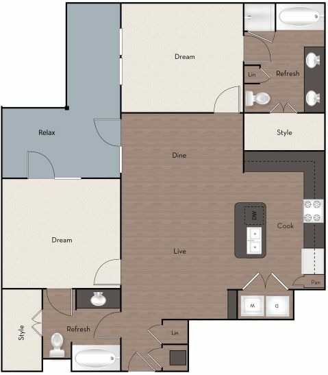 B5_Floorplan.jpg - 2 Bed X 2 Bath