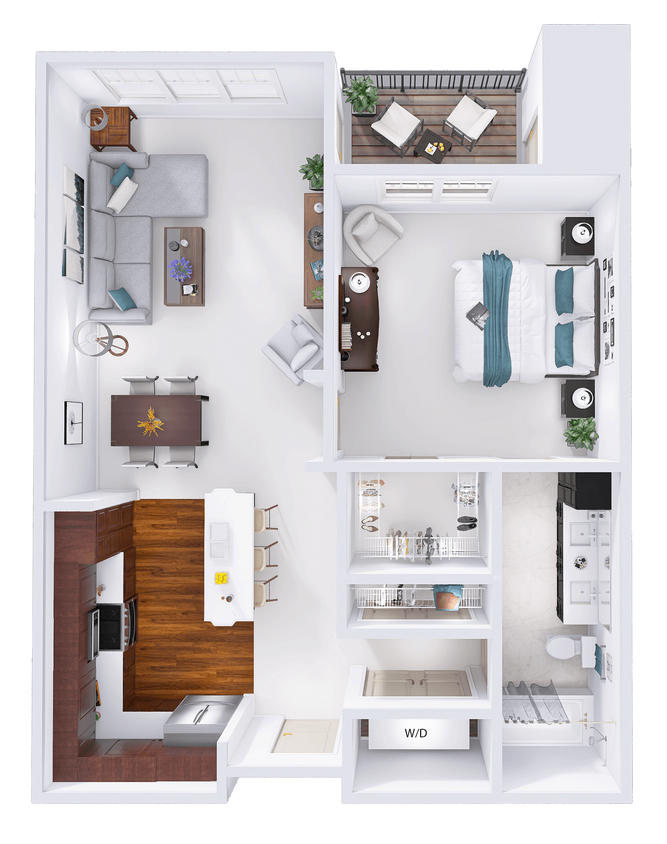 Floor Plan - WestTown - B4 - 1 Bed - 1 Bath