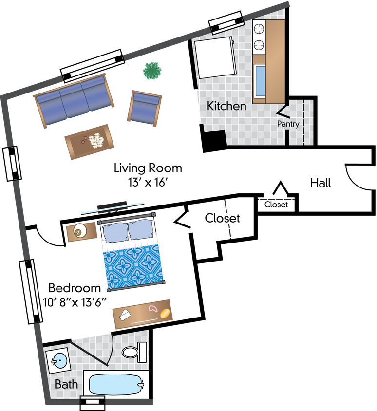 Floor Plan - 1 Bedroom 11 Tier