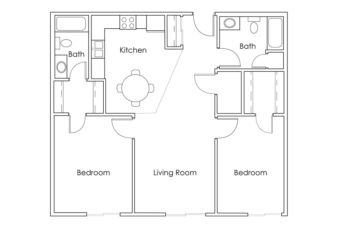 Floor Plan - 2 Bedroom 2 Bathroom