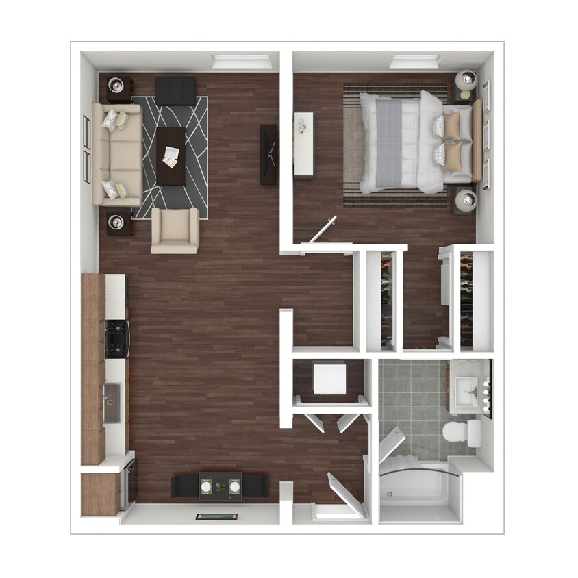 Floor Plan - 1 Bedroom Open