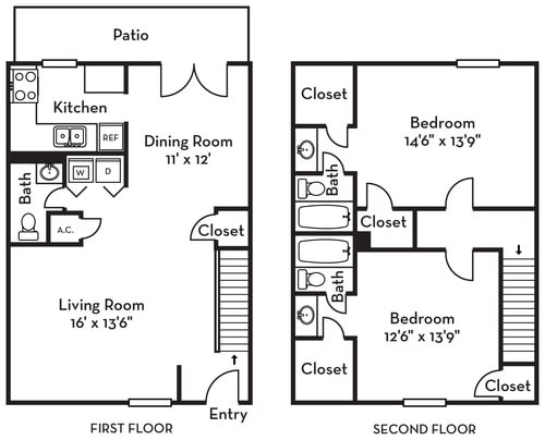 3BR/2BA - 3 Bed | 2.5 Bath - C2TH