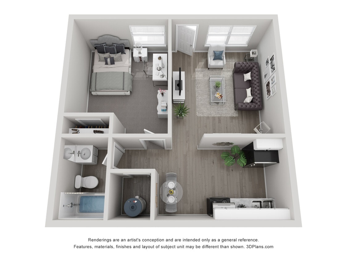 Floor Plan - A4 1x1 C Standard-Call for Availability
