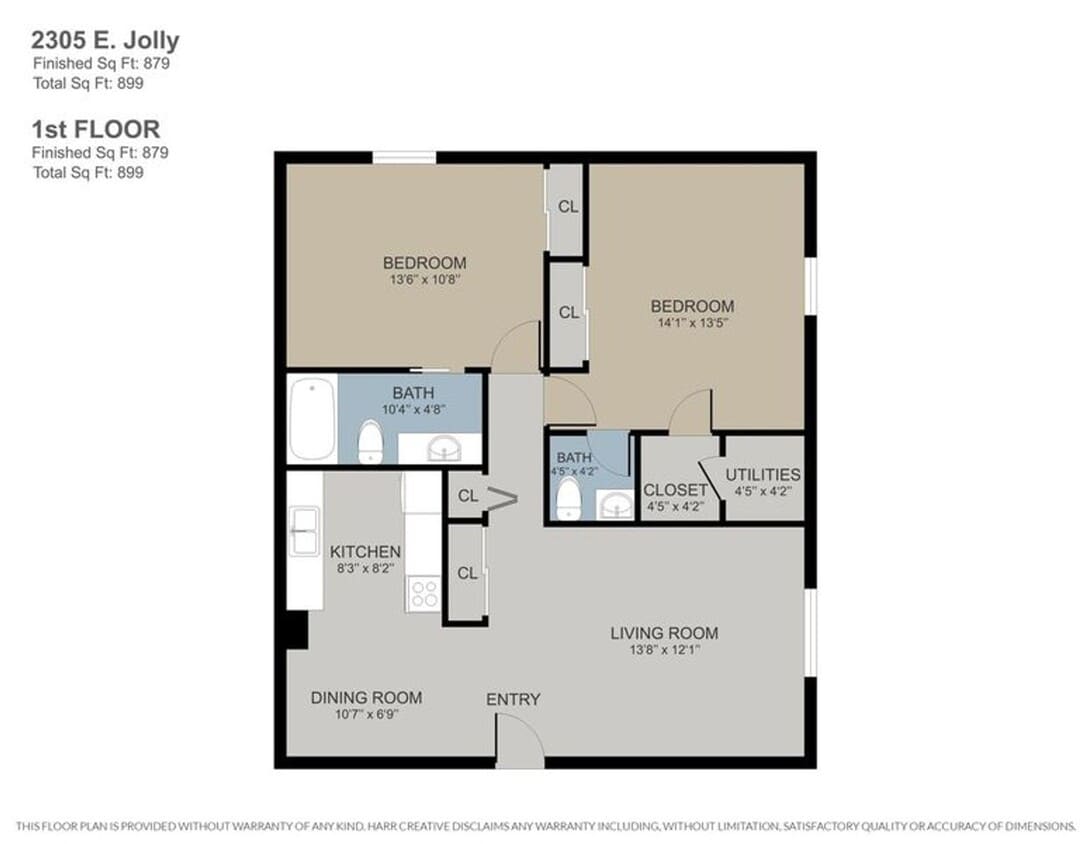 Floor Plan - 2 Bed 1.5 Bath Renovated