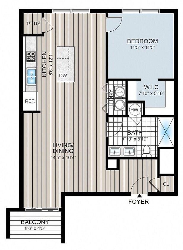 Franklin Square Phase 3, 1 Bedroom 1 Bathroom Loft L - 1 Bedroom 1 Bathroom Loft L