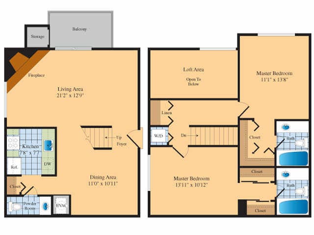 2BR 2.5 BA F 1341 - B2H