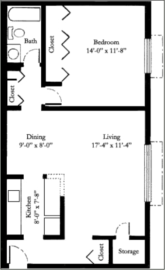 1BR/1BA - One Bedroom