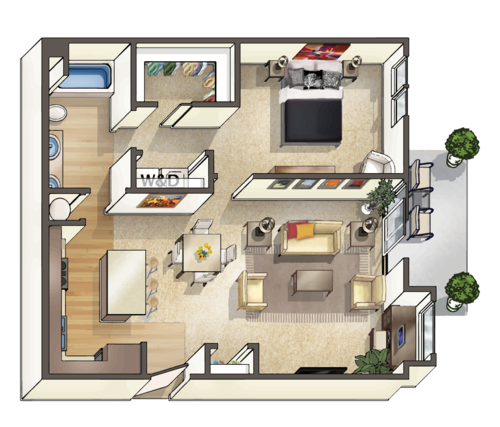 Floor Plan - 1x1C