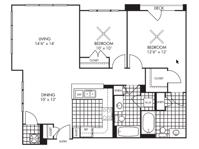Floor Plan - 2B-K