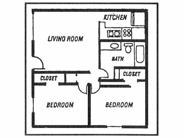 2BR/1BA - 2 Bedroom