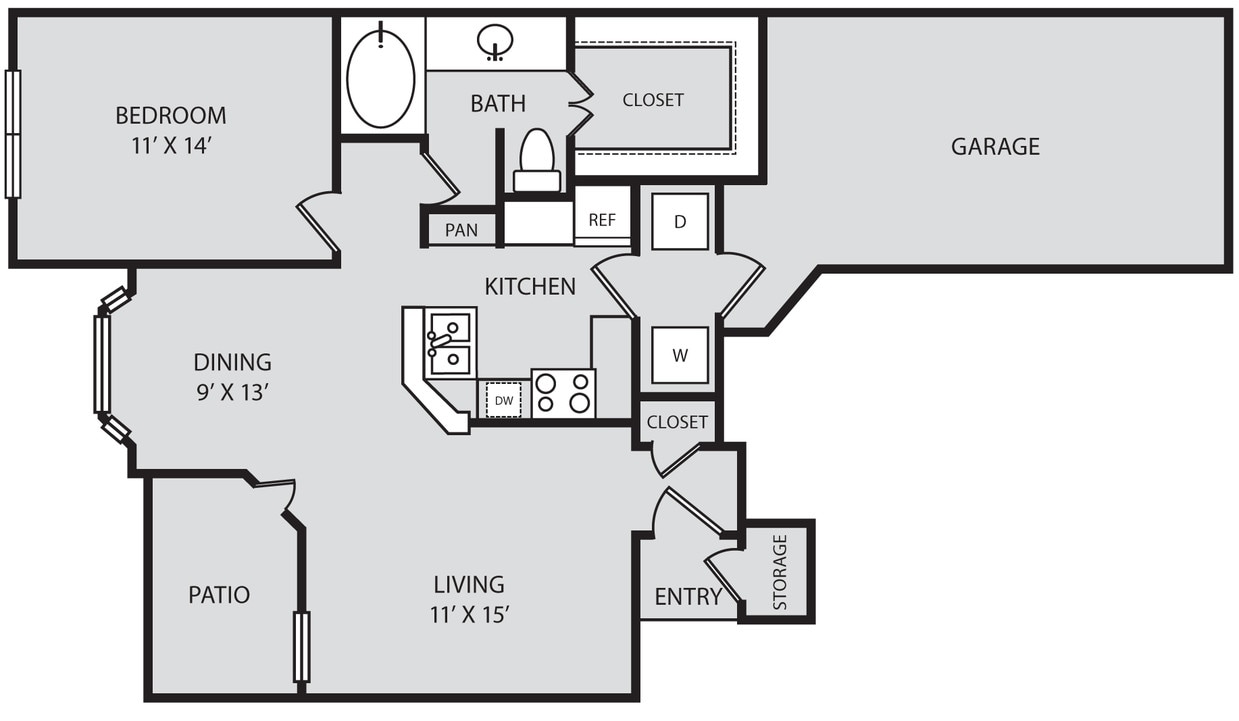 Parc At Wall Street - A3 - 1 Beds - 1 Baths - 824 Sq. ft. - A3