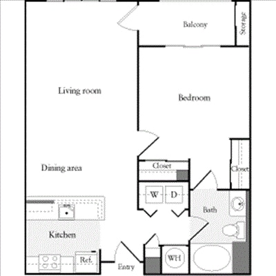 Floor Plan - 1 Bedroom A