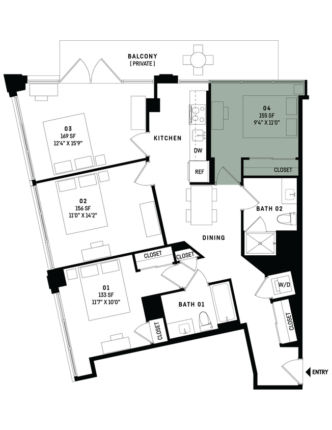 Floor Plan - Co-Living D3-Bedroom 4
