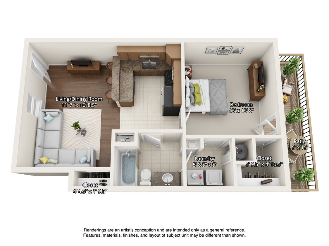 Floor Plan - 1 Bedroom First Level
