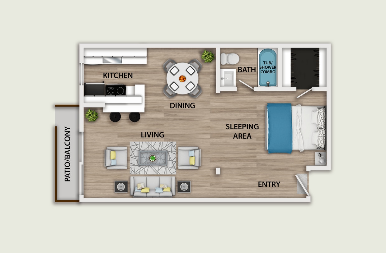 Floor Plan - Junior 1 Bedroom