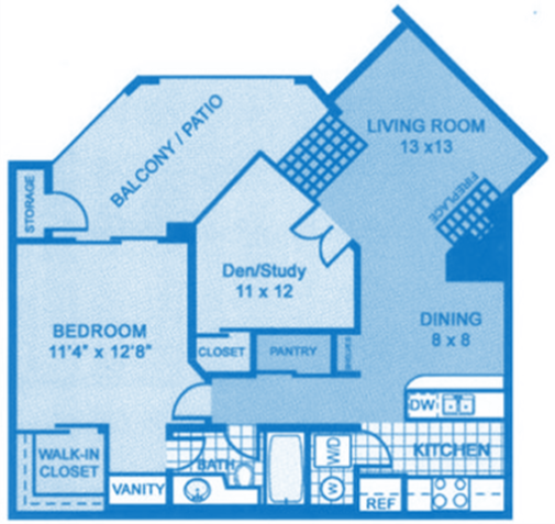 Floor Plan - C1 | 1 Bed | Den