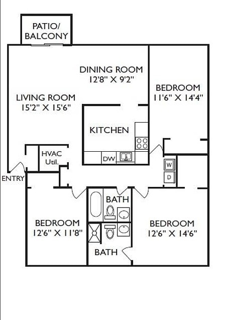 3BR/2BA - 3X2